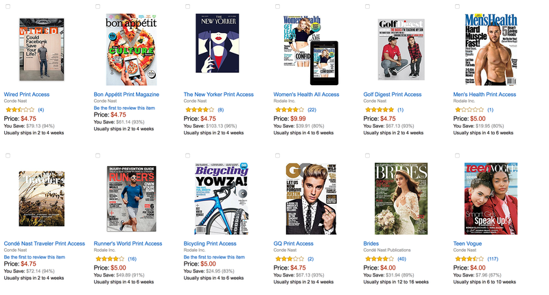 12-Month Magazine Subscriptions, $4-$10